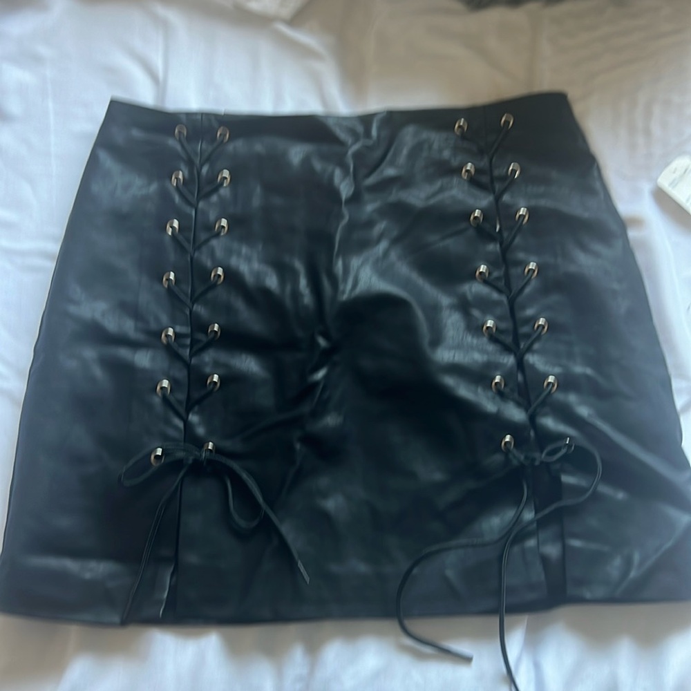 Faux leather skirt